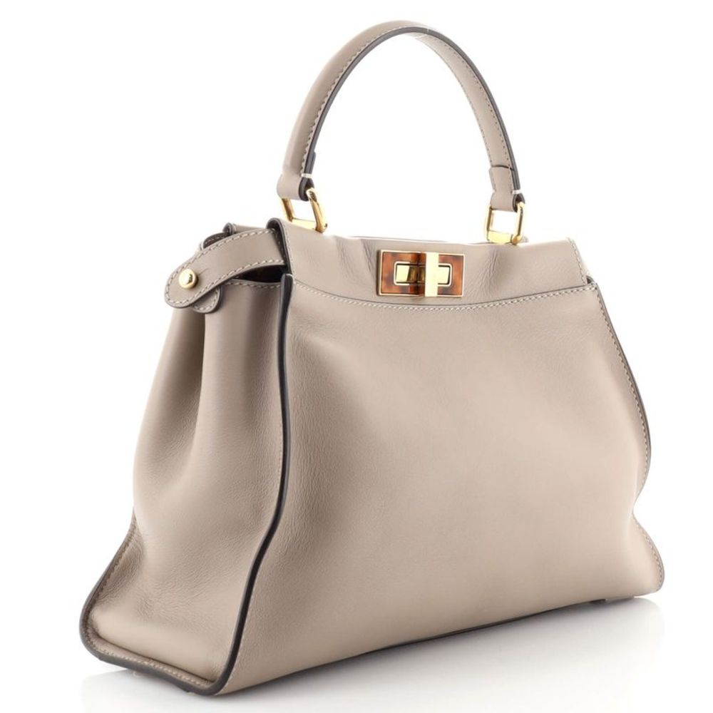 Fendi Peekaboo Bag Leather with Tortoise Detail Regular Neutral - Picture 3 of 7